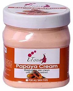 I TOUCH HERBAL Papaya Cream For Face & Body | Moisturizer| Whitening and Brightening | Face Cream | Body Cream | Softening and Nourishing Cream (500 ml )