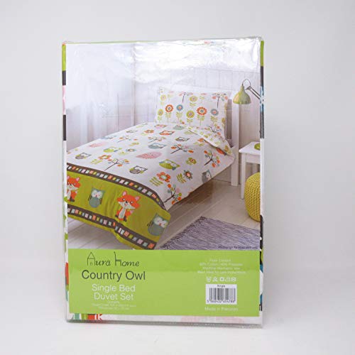AuraHome Childrens Country Owl Duvet Cover and Pillowcase Set (Single)