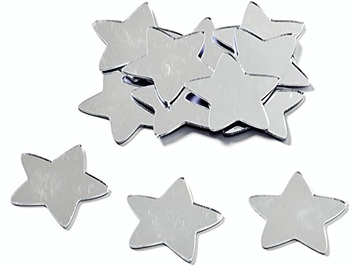 Spiegelsteine Stern 3cm mit Klebepunkt 12 Stück