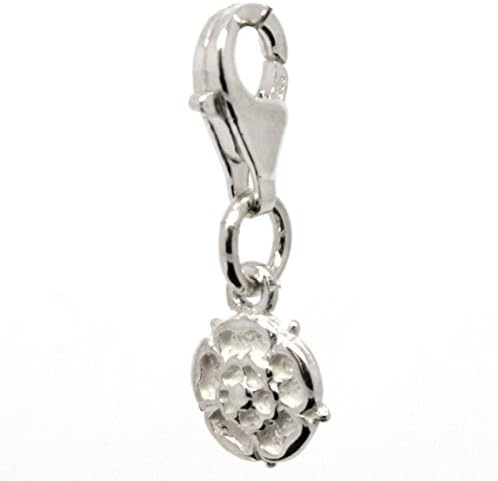 Perfectcharm Tudor Rose Charm - Sterling Silver With Lobster Clasp