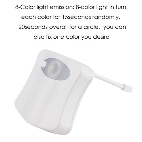 Bunte Bewegungs-Sensor-WC-Nachtlicht Toilettenlicht , SOONHUA Start WC Badezimmer Toilettenbeleuchtung Auto-Bewegung aktivierte Sensor Sitz Licht Nachttischlampe 8-Farben-Änderungen - 3