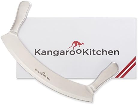 KangarooKitchen Premium pizza knife on both sides sharpened 30cm blade with stainless steel handles | 2 years satisfaction guarantee | cradle / pizza cutter