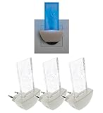 3x TG11-S40 LED Nachtlicht Orientierungslicht für die Steckdose Motiv Blume mit blauer LED