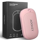 Aookey Chauffe-Mains Rechargeable USB 5200mAh Power Bank Batterie Externe Chaufferette Main Électrique Réutilisables Portable Chauffe-Mains Cadeaux pour Hommes Femmes en Hiver Froid