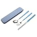Produktbild Diadia Geschirr Set Home Küche Edelstahl Löffel Gehobenen Geschirr Besteck Besteck Gabel Löffel Tee Kaffee Löffel für Outdoor, Camping, Reise, Picknick (3) Blau