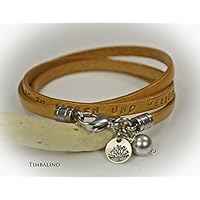 Wickelarmband mit Wunschtext, Wunschgravur eingestempelt