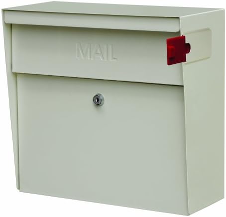 Mail Boss 7163 Metro Locking, White Lockable Hanging House Wall Mounted Mailbox for Porch or Front Door, 15.75 in. H x 14.5 in. W x 7.25 in. D