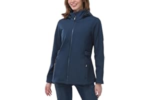 Outdoor Ventures Women’s Waterproof Softshell Jacket with Datachable Hood Fleece Lined Outdoor Jacket Ladies Hiking Short Coat Casual Outerwear Jacket Hiking Camping