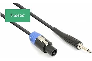 VONYX Câble Audio Cordon Haut-Parleur NL2 - Jack 6,35-5m - Idéal pour Relier vos Enceintes de Sonorisation