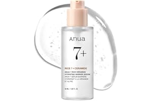 ‎ANUA ANUA RICE CERAMIDE 7 HYDRATING BARRIER SERUM, aufhellendes, feuchtigkeitsspendendes Serum für das Gesicht, Reis, Hyaluronsäure, Niacinamid, nicht komodogen, Glashaut, 50 ml/1,69 fl.oz.