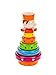 Traditional Wooden Stacker Toy Stacking Rings with Little Prince Top for Toddler