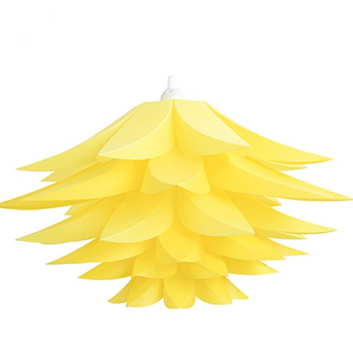 Excerando Decke hängende DIY IQ Puzzle Lotus Flower Lampenschirm Kit Wohnzimmer Esszimmer Dekor Beleuchtung, Durchmesser 53 cm(Gelb)