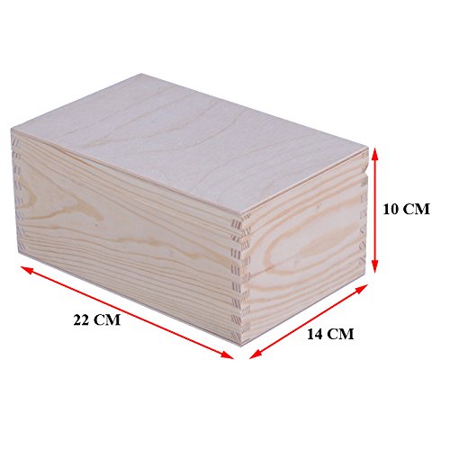 Holzkästchen Holzschatulle Schmuckkästchen Kästchen Schatulle Holz Holzkiste (22x14x10 cm) - 2