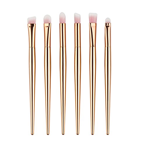 Oshide 6 Stück Make up Pinsel Sets Foundation Bürste Augenbrauen Lidschatten Lidstrich Eyeliner Blending Brush Kosmetik Pinsel - Rose Gold