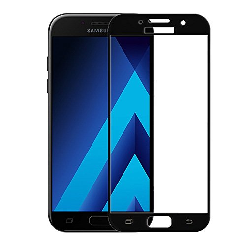 [2 Stück]Samsung Galaxy A5 2017 Panzerglas - EUGO 3D Full Coverage 9H Gehärtetem Glas Schutzfolie Displayschutzfolie Panzerglas - Schwarz