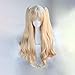 Produktbild LNNA Fate/Grand Order (Ereshkigal) Anime Cosplay Rosennetzperücken mit Pony 100% hochtemperaturbeständige Faser Lichtgold Langes lockiges gewelltes doppeltes Schwanzhaar 32inches