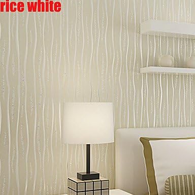 Contemporary Wallpaper Art Deco Plain Solid Color Wallpaper Wall Covering Non-woven Fabric Wall Art , rice white