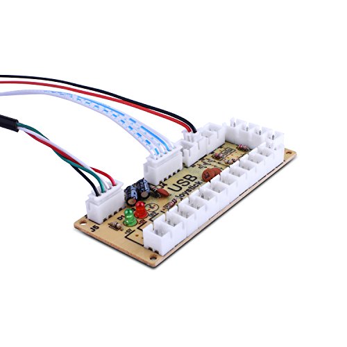 Quimat Joystick Arcade de 2 Jugadores para Raspberry Pi y Window  Joystick con Placa   Cable USB   Cable de Joystick para Mame Jamma Videojuego