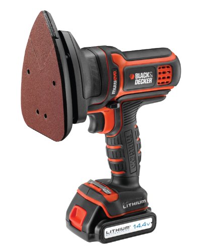 Black + Decker Multievo Schleifer-Kopf, 0-7500 Schwingungen pro Minute, mit Klett-Fix, mit 5 Schleifpapieren, MTSA2 - 2