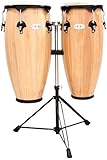 tocar conga salsa  TOCA SERIES WOOD CONGA SET WITH STAND 10\'\' AND 11\'\' DOUBLE STAND NATURAL GLOSS 2300N