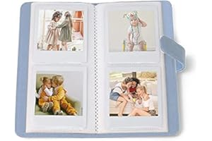 Berfea Mini álbum de fotos Compatible con Fujifilm Instax Square SQ6/SQ1/SQ10/SQ20/SQ6 cámara instantánea y SHARE SP-3 Impresora, 80 bolsillos, Azul