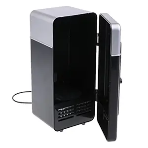 arythe Universal 5V Car Mini Fridge Warmer and Cooler Dual Auto USB Refrigerator Freezer Office Black