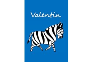 individualisiertes Malbuch / Notizbuch / Tagebuch - Valentin: Zebra - A4 - blanko