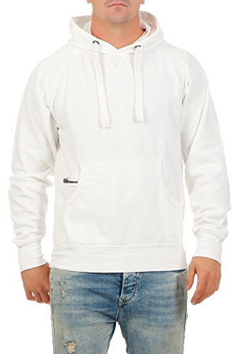 Happy Clothing Herren Pullover mit Kapuze Hoodie Pulli Kapuzenpullover, Gre:M, Farbe:Wei