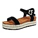 Produktbild Mode Plateau Sandalen für Damen, Sannysis Römersandalen Frauen Plateausandalen Bohemian Peeptoe Reiseschuhe Riemchensandalen Schuhe Sommer Schwarz 38