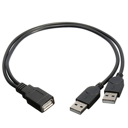 39cm Doppel USB 2.0-A Stecker auf USB-Buchse Kabel Verlängerungskabel - 5