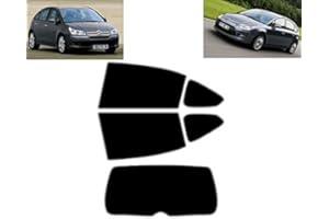 TINTCOM.COM Film Solaire Prédécoupé Teinté pour-Citroen C4 5-Portes 2004-2010 Vitres Arrière & Lunette (05% Noir Fumé Super)