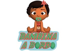 FFRAME Adesivo bambino a bordo piccola tahitiana, bambina a bordo, facile da attaccare in vinile, bambina a bordo, adesivo per auto, adesivo per auto