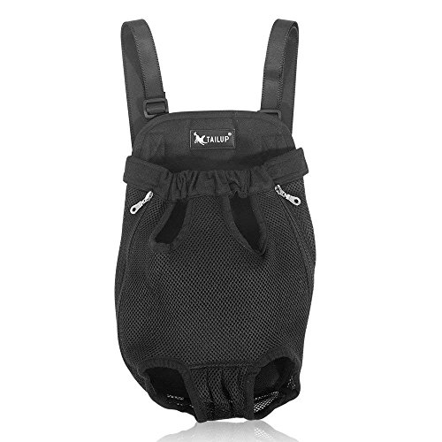 Henweit Pet Carrier zaino, gambe anteriore Carrier per piccoli gatti e cani, cuccioli - vivavoce regolabile Pet vettore zaino per trekking viaggio (nero)