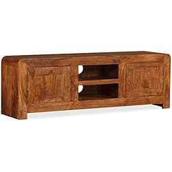 vidaXL Meuble TV Bois Massif avec Finition en Sesham 120 x 30 40 cm