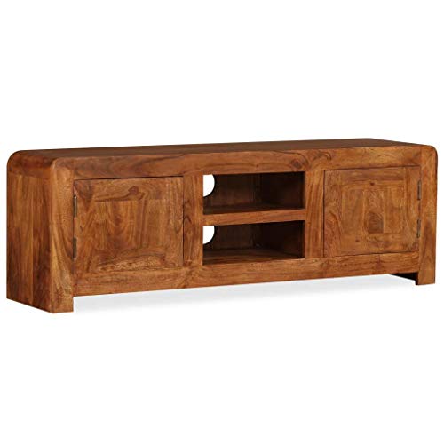 vidaXL Meuble TV Bois Massif avec Finition en Sesham 120 x 30 40 cm