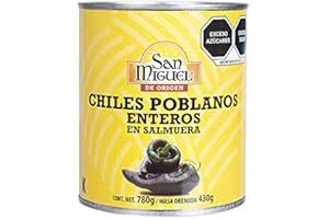 SUCOS Chiles Poblanos Enteros en Salmuera SAN MIGUEL, 780g / Masa Drenada 430g