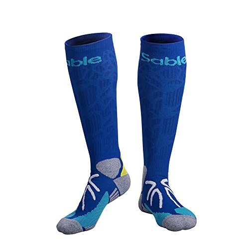 Sable Calze a Compressione Graduata, Capacità di Resistenza, Migliara le prestazioni per Sport, Corsa, Escursioni, Giri in Bici, Viaggi in Aereo per Uomini e Donne S/M/L/XL - (S/M)