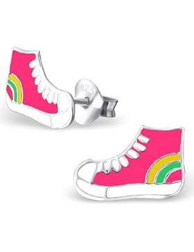JAYARE Kinder-Ohrstecker Turnschuhe 925 Sterling Silber Emaille