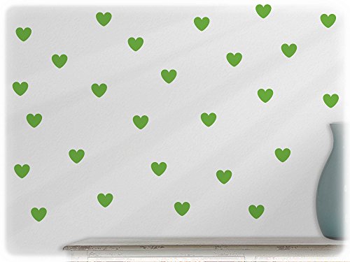 Preisvergleich Produktbild wandfabrik - Wandtattoo - 60 praktische Herzen in lindgrün