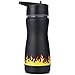 Produktbild Eco Vessel Trinkflasche mit Strohhalm Spitze Frost, Schwarz/Flammen, KIS350BF