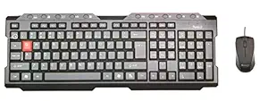 Quantum-QHM7710 Multimedia Keyboard-Mouse Combo Wired USB Multi-Device Keyboard (Color : Black)