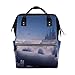 Produktbild Fantasy Castle Winter Nacht Große Kapazität Wickeltaschen Mama Rucksack Multi Funktionen Windel Pflege Tasche Tote Handtasche Für Kinder Babypflege Reise Täglichen Frauen