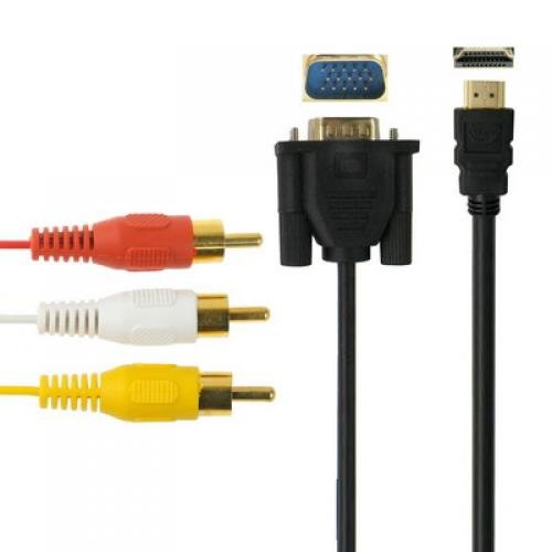1.5 Metre HDMI HDTV to VGA 3 RCA Converter Adapter Cable 1080p