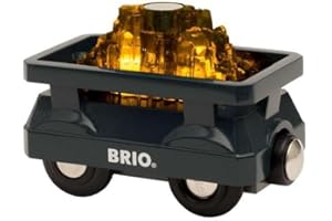 Brio 63389600 Wagon Ze Złotem (Świecący) (63389600) Bezpieczna Zabawka Dla Dzieci Powyżej 3 Lat