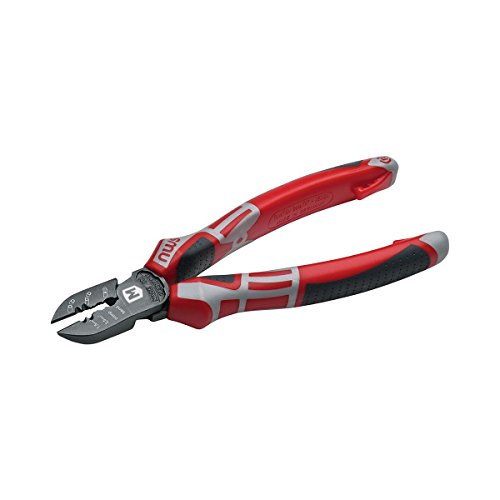 KFZ Elektrik Seitenschneider 3in1 von GEBRÜDER MACHER 50524 | Made in Germany | Schneiden – Abisolieren – Crimpen | Kabelbruch reparieren | 190mm | mit Sicherungsband - 8