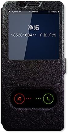 Baanuse Samsung Galaxy S9 Plus Case Flip Thin Cover Case Dual Window View Stand Feature Magnetic Closure Premium PU Leather Cover for Galaxy S9 Plus Black