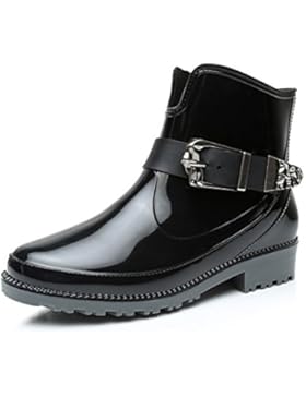 Paragon Damen Gummistiefel Kurzschaft Stiefel Gummistiefeletten Gummistiefel Chelsea Boots Blockabsatz Design...