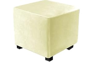 ZZDZW Stretch Samt Ottomane Schonbezug Hocker Quadrat Hockerbezug Bezug Quadratisch Elastisch Benutzt für 38 x 38 x 38 cm Faltbare Aufbewahrungsbox Sitztruhe Sitzwürfel Fußablage