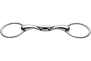 JP Korsteel Stainless Steel Oval Link Loose Ring Snaffle Bit, 4.5"
