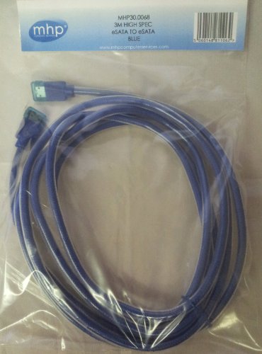 MHP ® blau 3m hohe Spec eSATA zu eSATA Kabel – Stecker SATA II 3.0 Gbit/s - 2